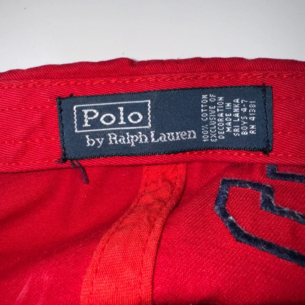 Polo Ralph Lauren Baseball Cap Boys 4-7 Red Big Pony Number 3 Patch Adjustable